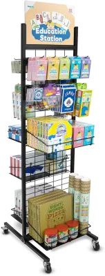 Wholesale Supermarket Shelf Display Rack Rolling Retail Display Rack Rack Fixture