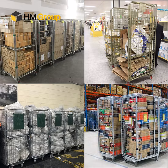 Laundry Supermarket Transport Durable Folding Mesh Trolley with OEM Service