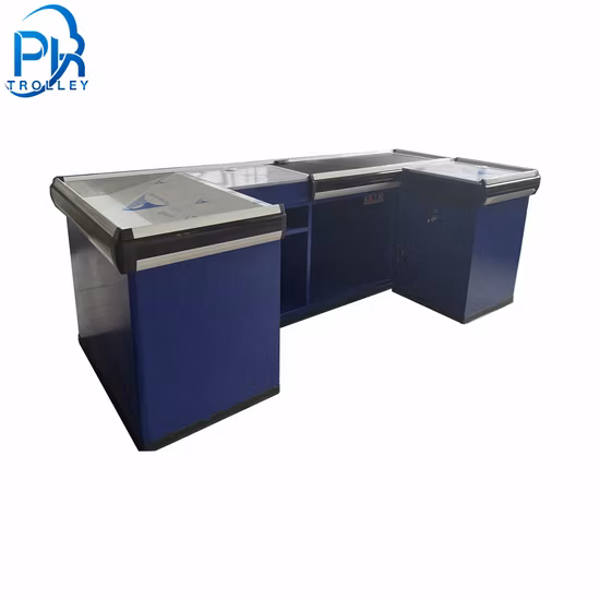 Cheap Electric of Grocery /Store/Supermarket Checkout Counter with Conveyor Belt