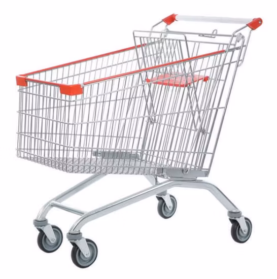 Best Grocery Shopping Cart Manufacturer Cheap Price Four Wheels Metal Supermarket Shopping Trolley for Sale
