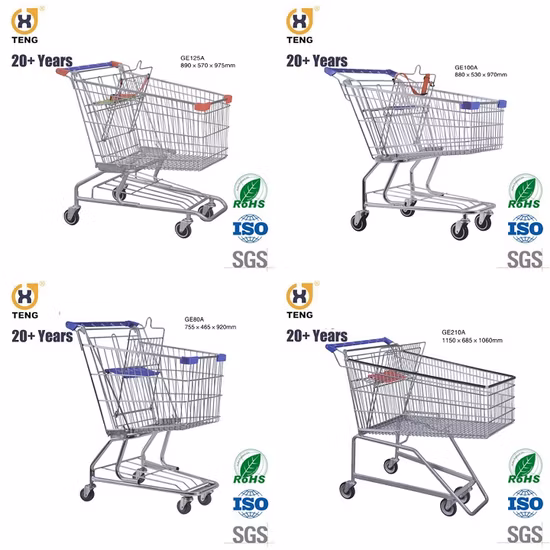 155L Wholesale Retail Supermarket Shopping Trolley with Food