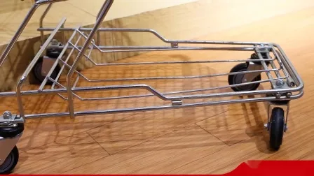 Supermarket Double Layer Grocery Shopping Cart Metal Shopping Handing Push Trolley with Multi Color
