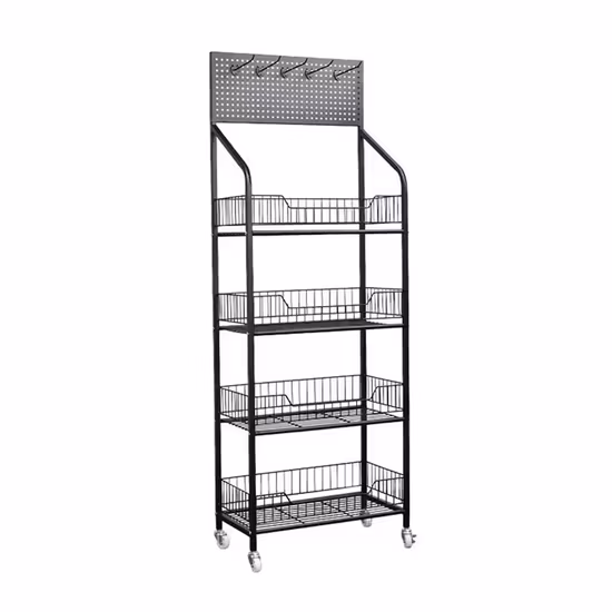 Wholesale Supermarket Shelf Display Rack Rolling Retail Display Rack Rack Fixture