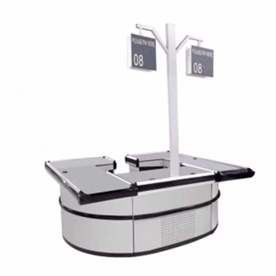 Supermarket Cashier Left and Right Checkout Counter with Light Box