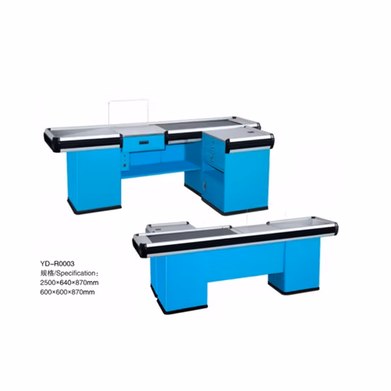 Electric Hypermarket Cashier Desk Stainless Steel Retail Checkout Counter